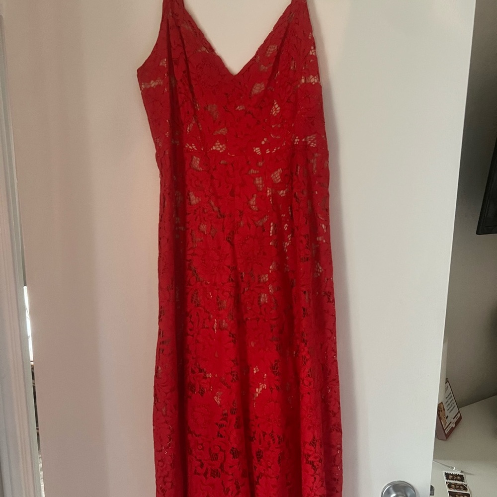 Elegant Red Lace Dress